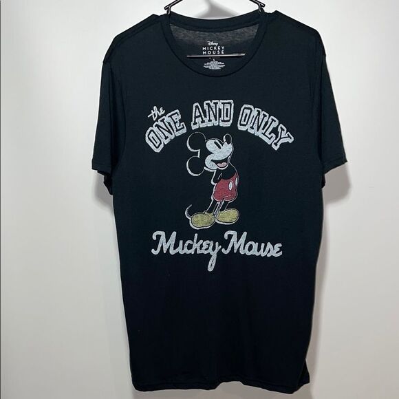 Disney Black Mickey Mouse Short Sleeve Tee - Picture 1 of 7